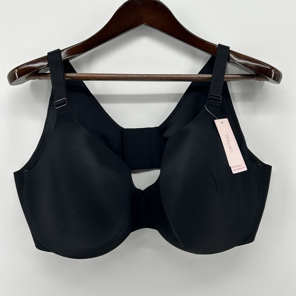 Cacique Back Smoothing Bra 46DD Black Full Coverage Underwire Everyday NWT‎